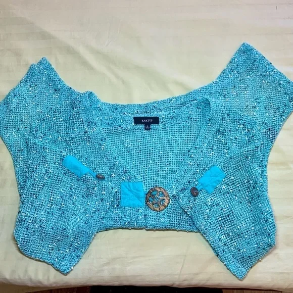 🏝️ 🐠Beachy Tropical Women’s Kaktus Layering Jacket, Sz L, Pre-owned 🐚 ☀️ - Picture 7 of 9